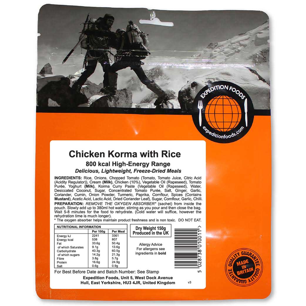 Expedition Foods - Chicken Korma with Rice