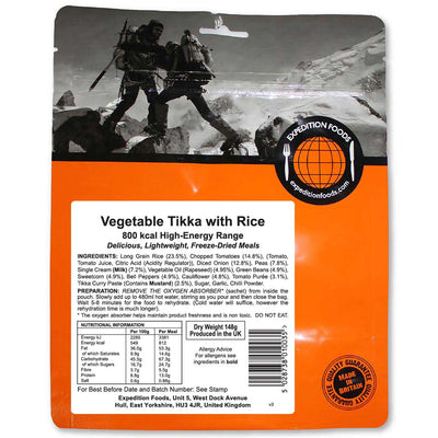 Expedition Foods - Vegetable Tikka with Rice